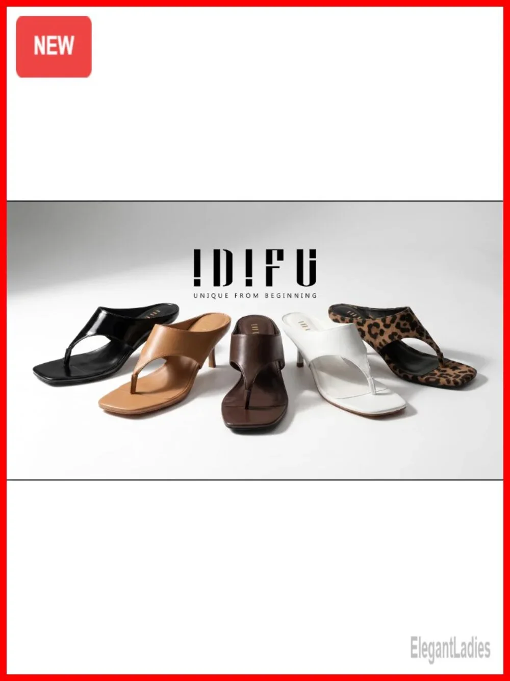 IDIFU Kitten Heel Thong Sandals Open Square Toe Slip On Flip Flops